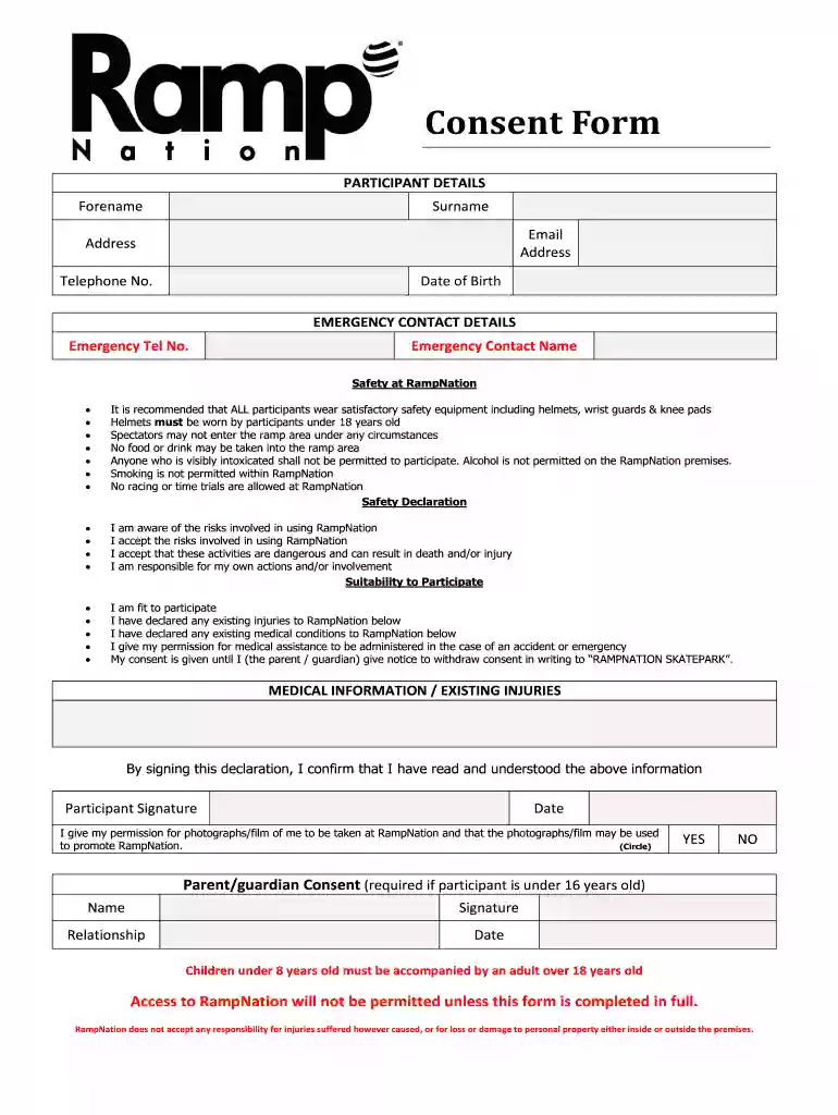 rampnation consent form Preview on Page 1