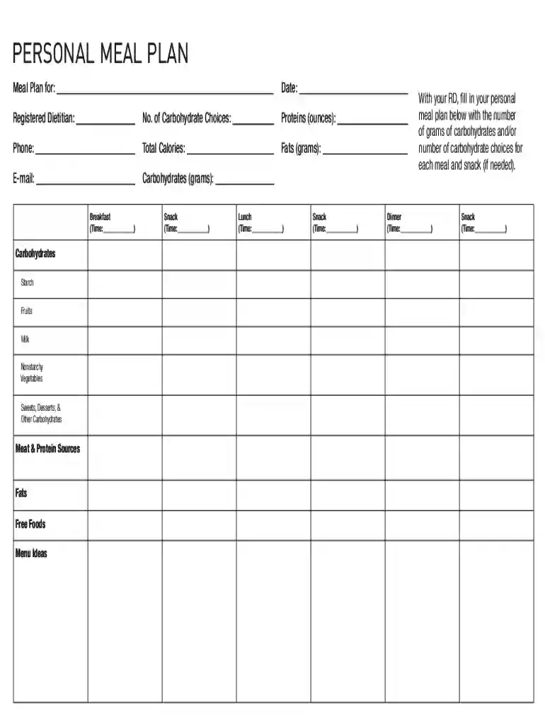 7 day diabetic meal plan pdf Preview on Page 1
