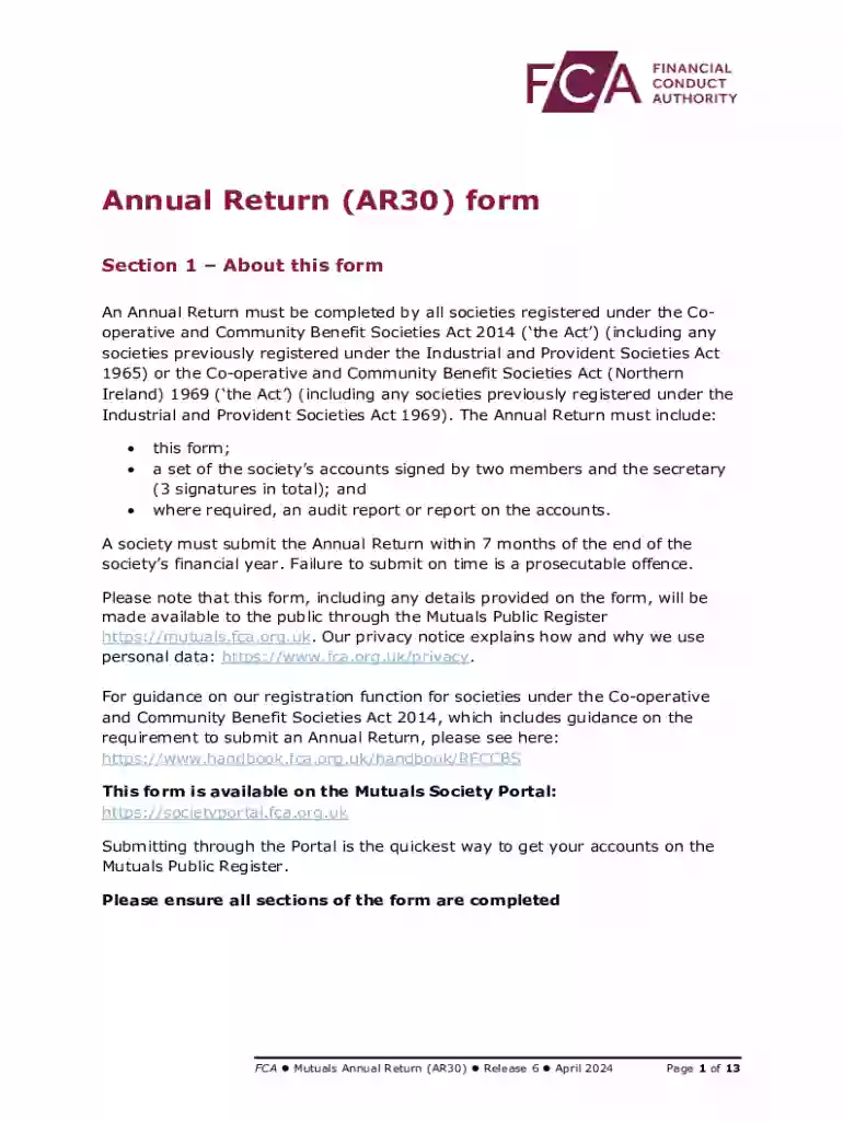 fca ar30 mutual society Preview on Page 1