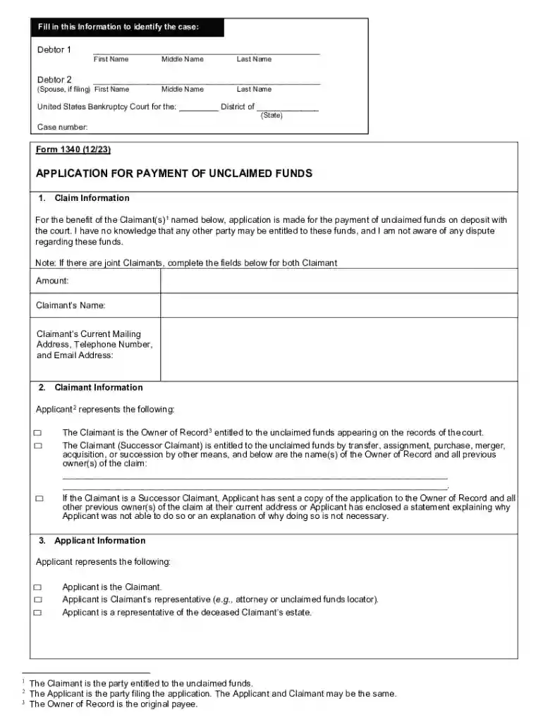 payment unclaimed funds 1340 Preview on Page 1