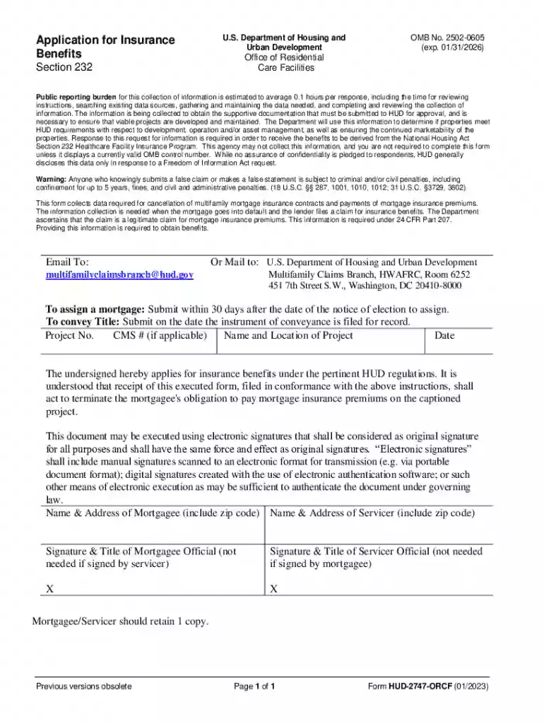 HUD-2747-ORCF Form Preview on Page 1