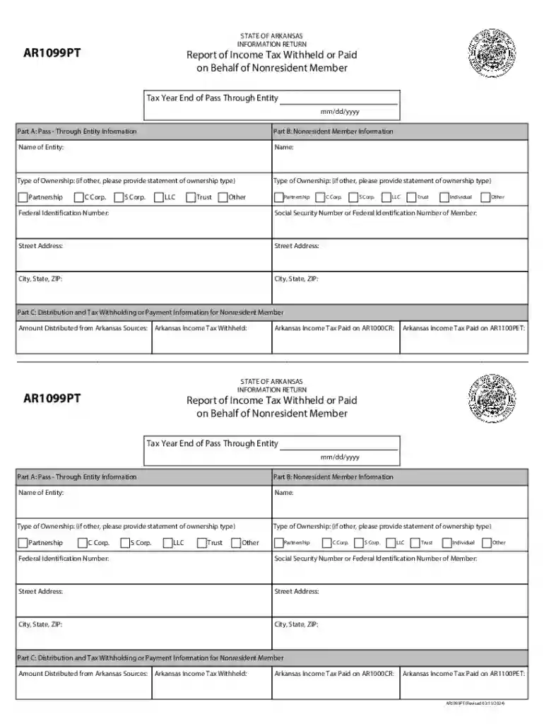 Pass-through Entity TaxArkansas Department of Finance Preview on Page 1