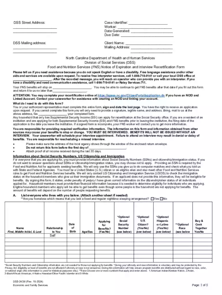 DSS Contact InformationNCDHHS Preview on Page 1