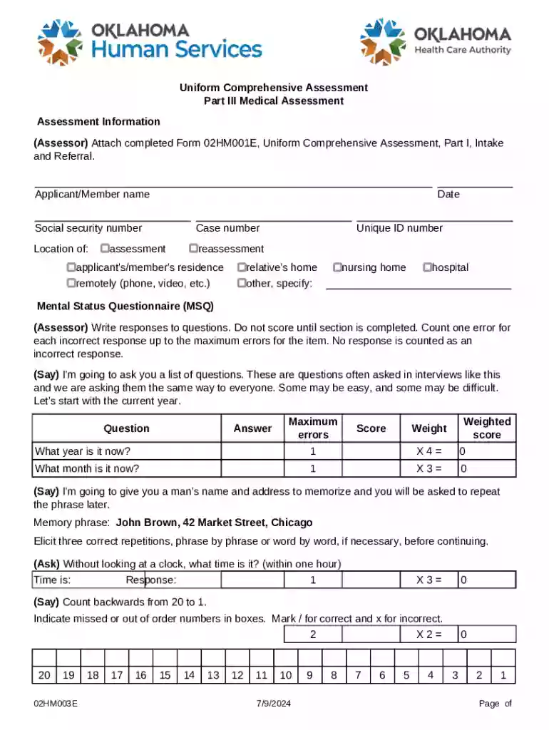 Form 02HM001E (AG-2, Part I) - Oklahoma Preview on Page 1