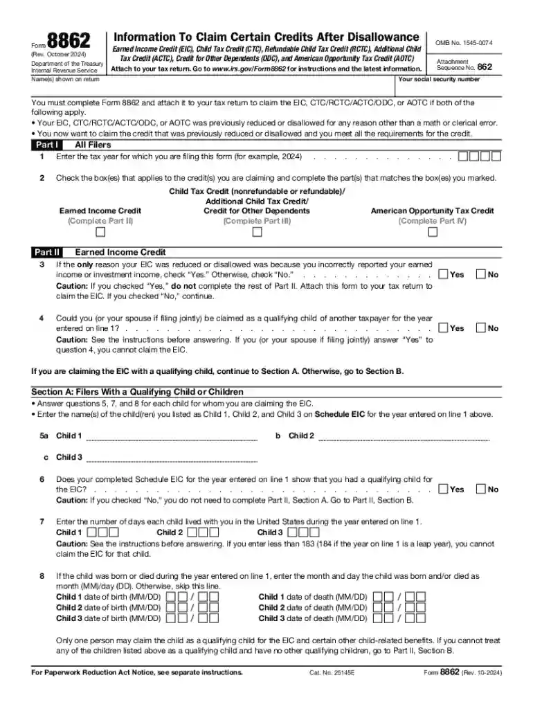 form 8862 Preview on Page 1