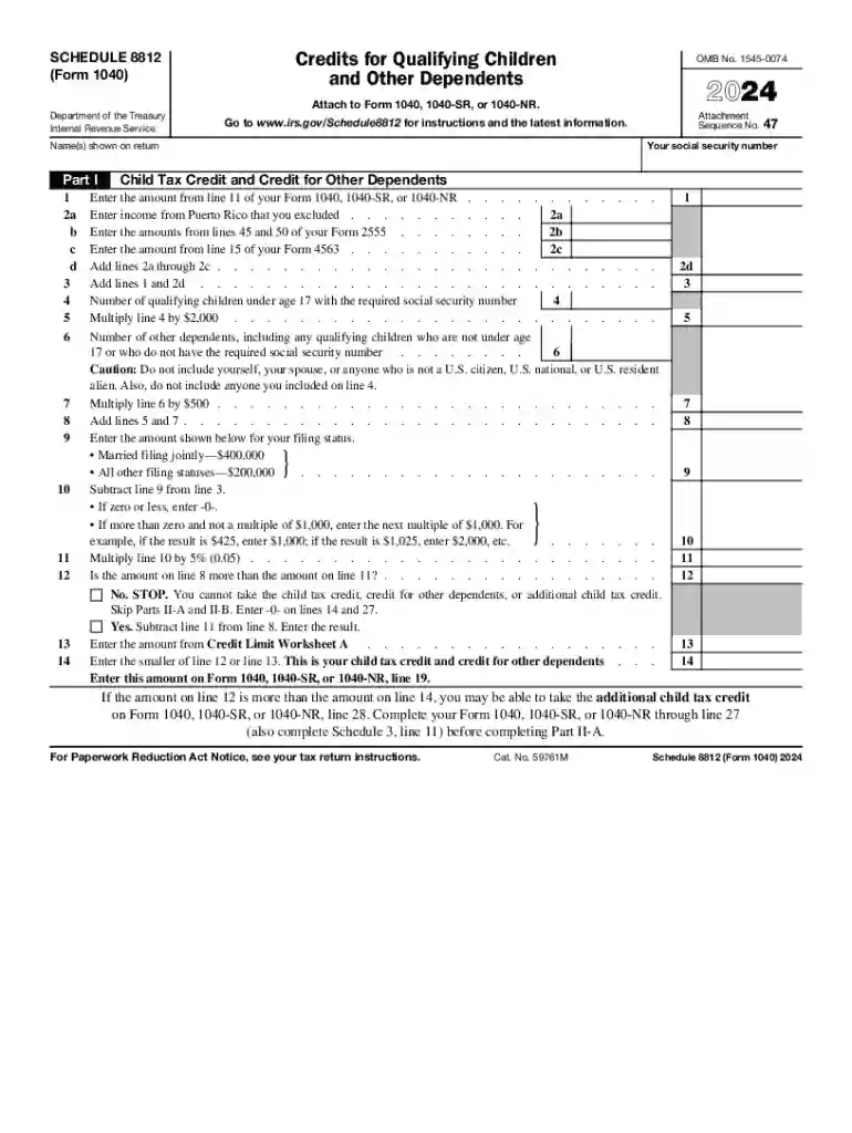 form 8812 Preview on Page 1