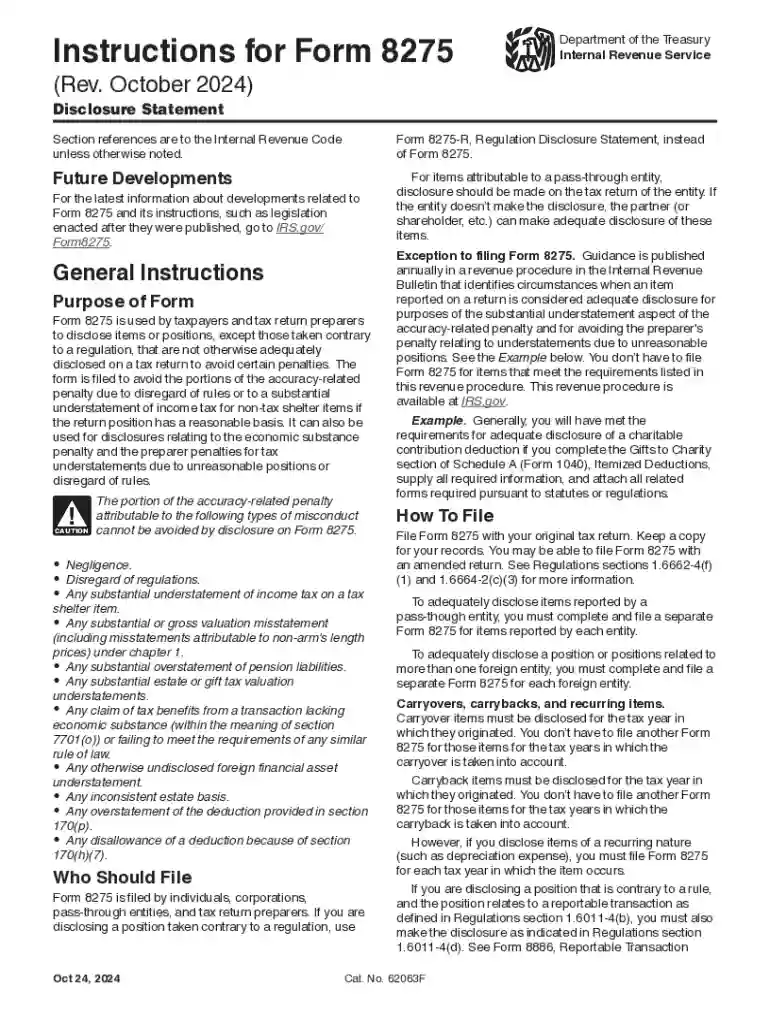 8275 disclosure statement Preview on Page 1