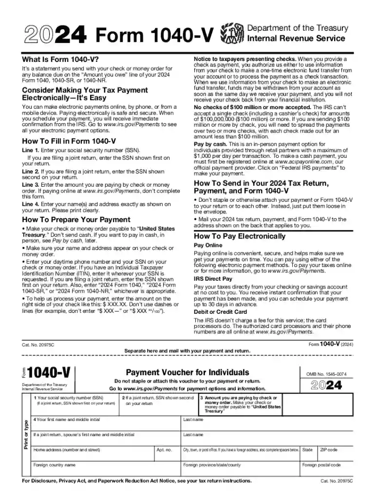 irs form 1040 v Preview on Page 1