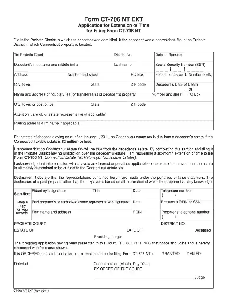 2011 form ct 706 nt Preview on Page 1