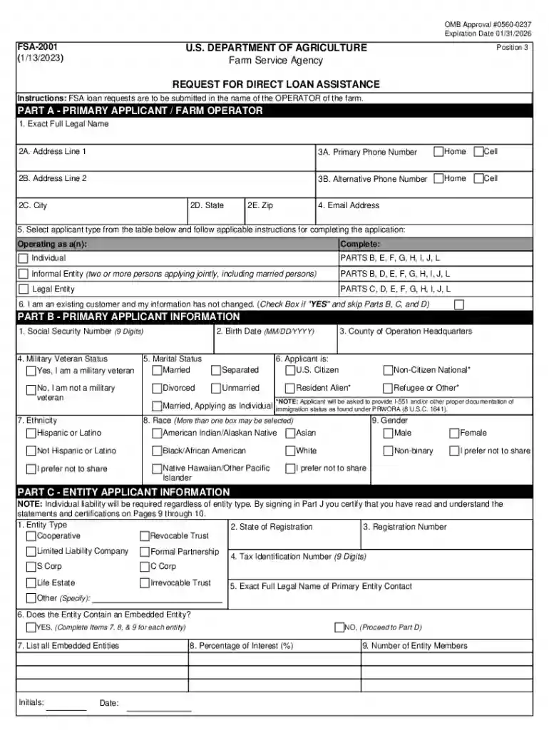 Information Collection Request; Online Loan Application Preview on Page 1