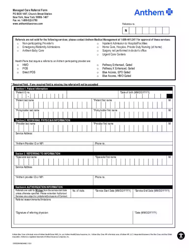 managed care referral form Preview on Page 1
