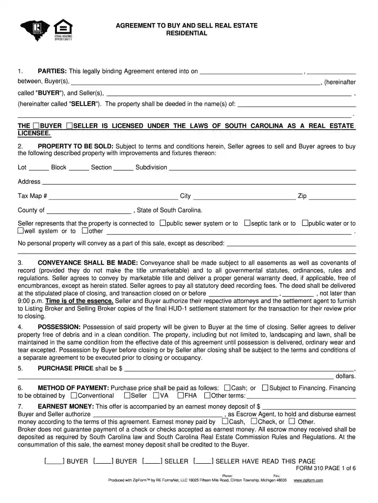 sc form 310 Preview on Page 1