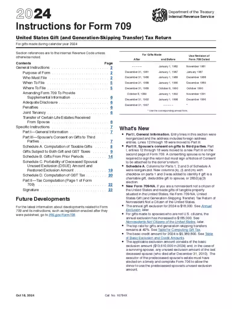 irs form 709 Preview on Page 1