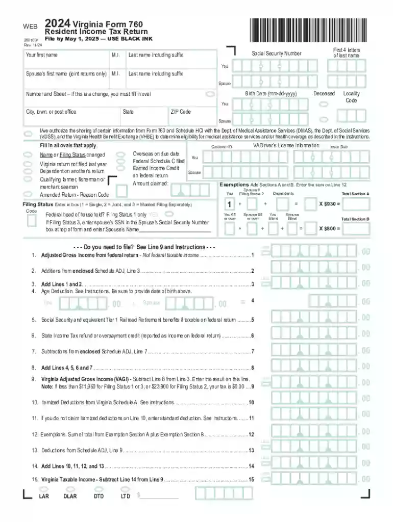 virginia form 760 Preview on Page 1