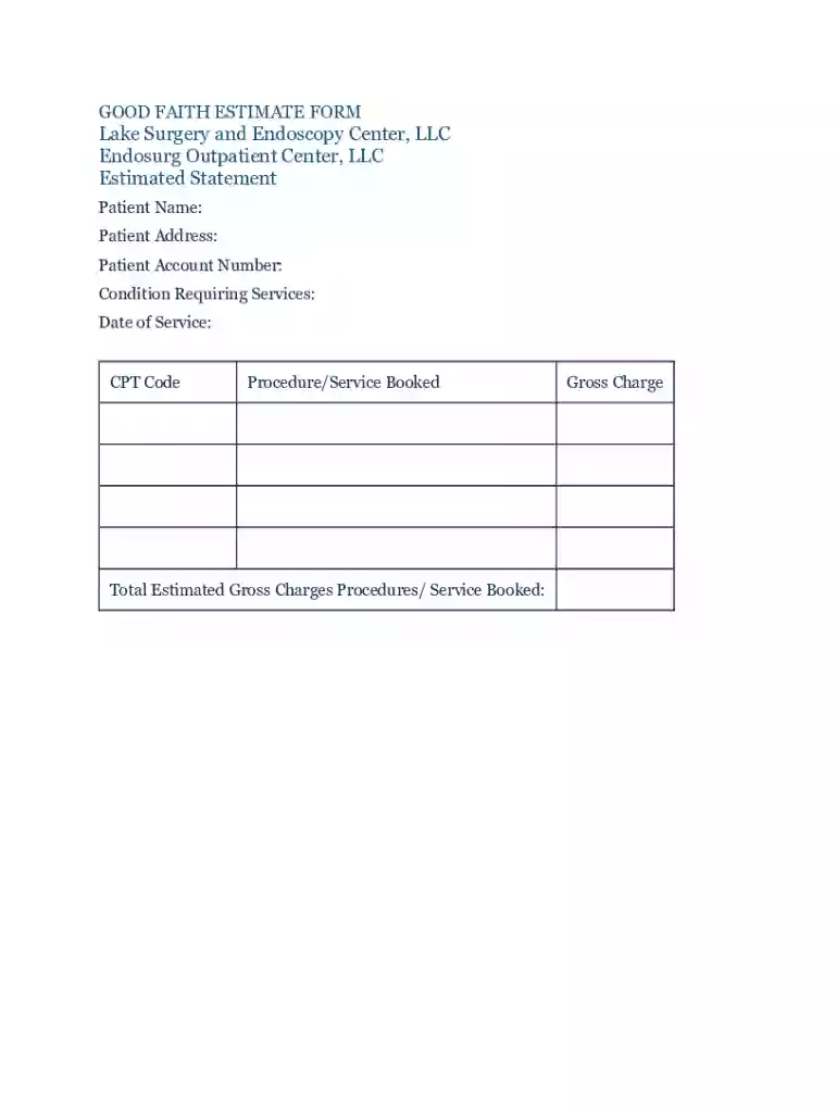Good Faith Estimates and Surprise Medical Bills Preview on Page 1