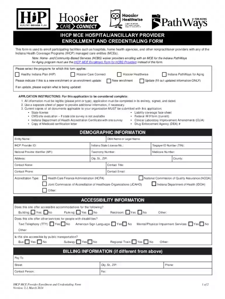 Provider Forms - Indiana health plans Preview on Page 1