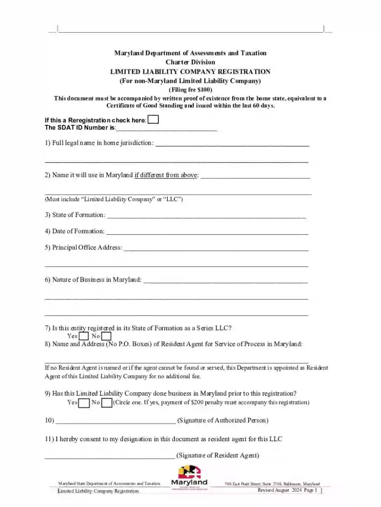 Limited Liability Company Registration Preview on Page 1