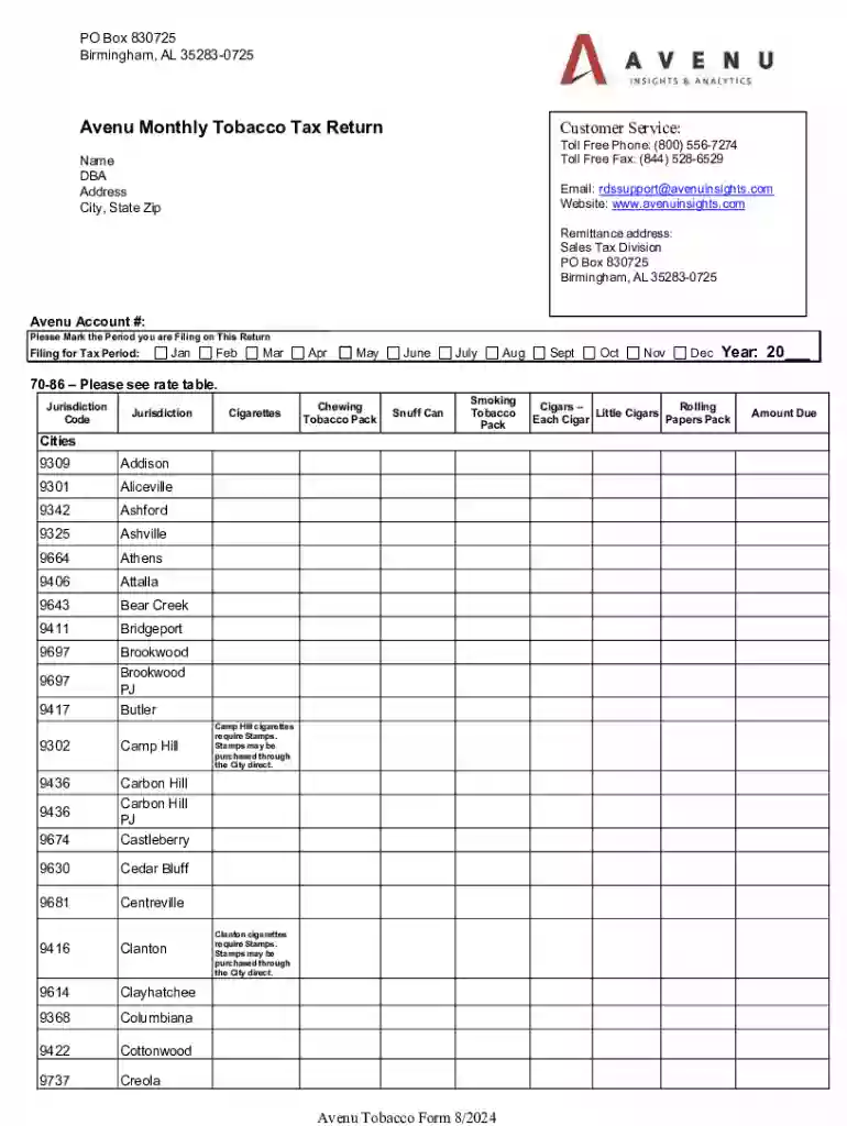 Tobacco Tax Form 08012024 Preview on Page 1