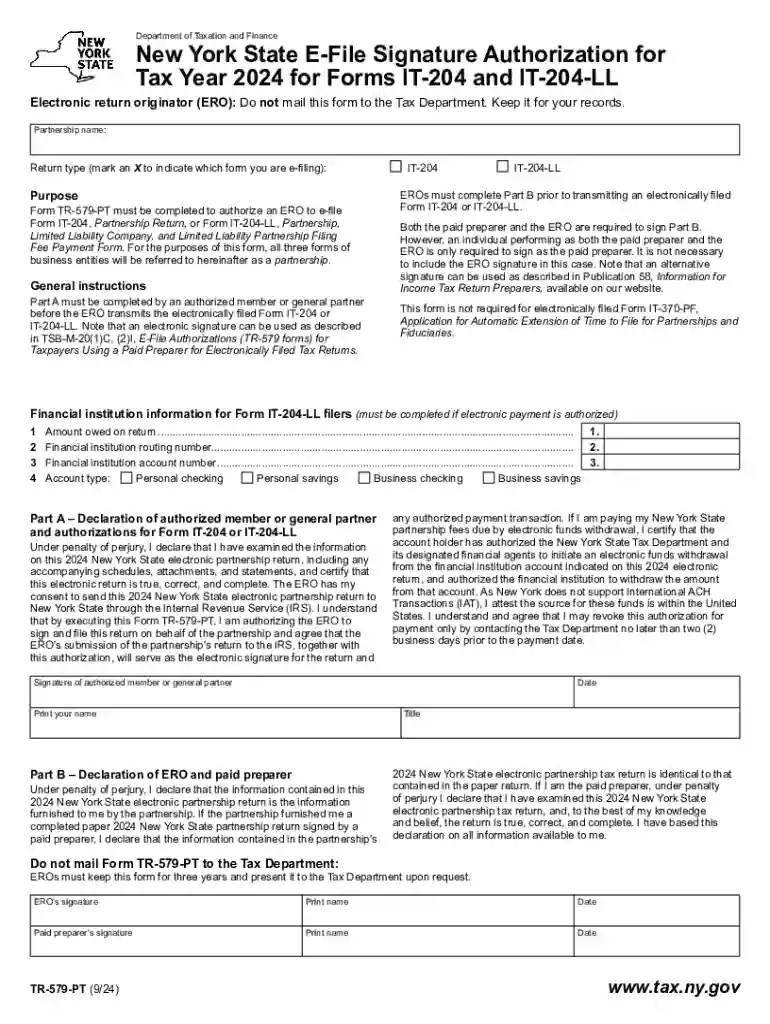 new york e file signature authorization Preview on Page 1