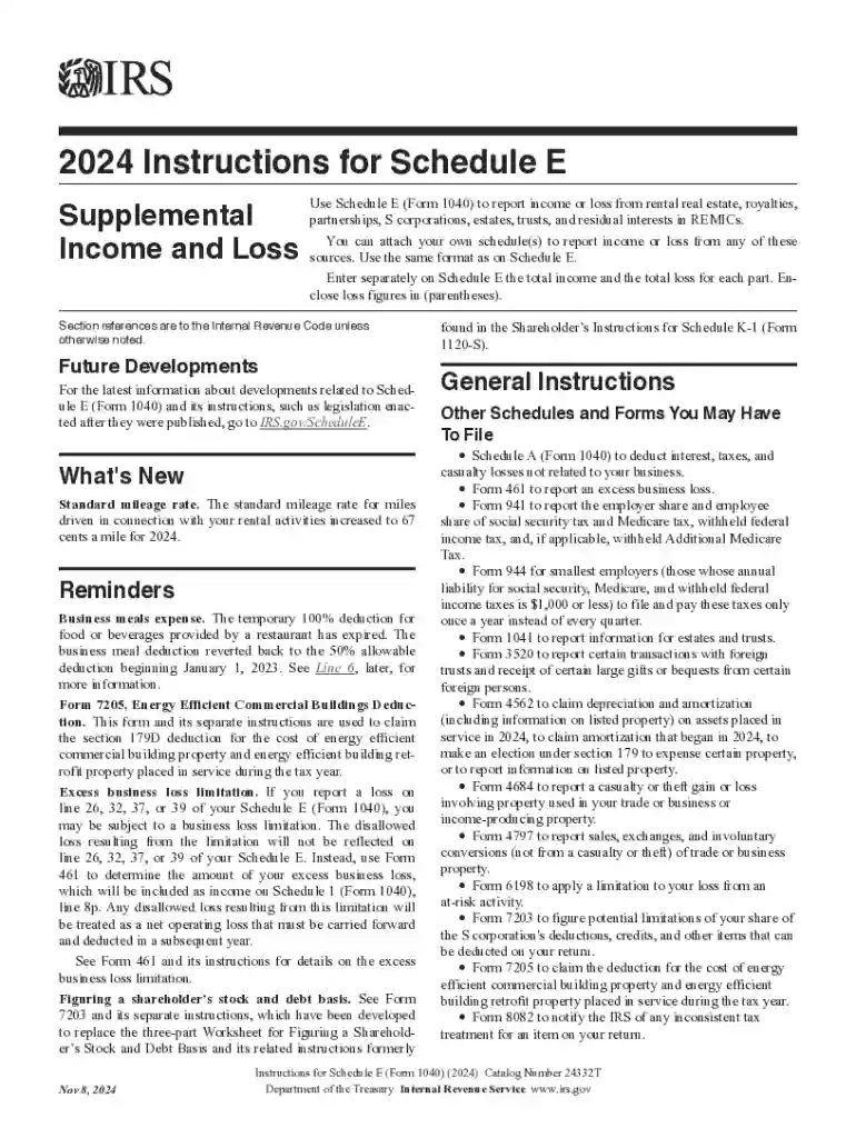 income schedule e form Preview on Page 1