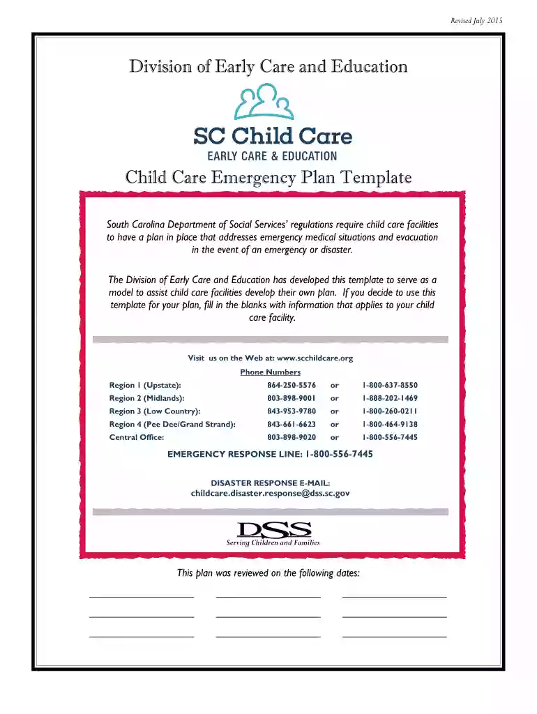 printable daycare emergency preparedness plan template Preview on Page 1