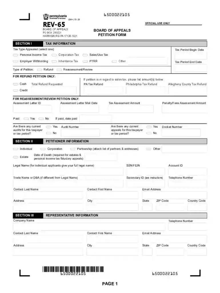 Tax AppealsDepartment of Revenue Preview on Page 1