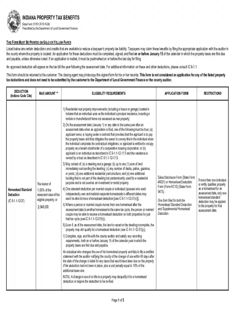 indiana property tax benefits Preview on Page 1
