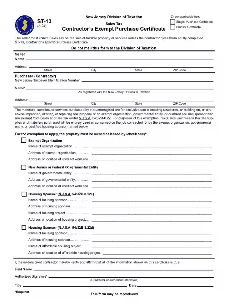 nj st 13 form Preview on Page 1