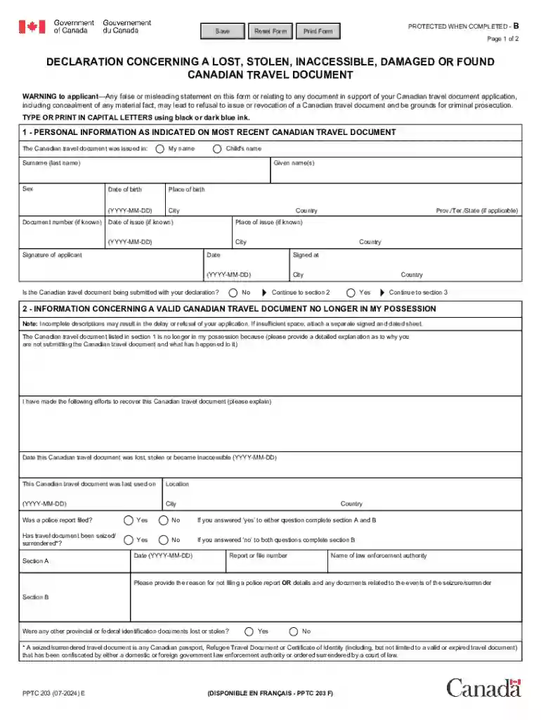 PPTC 203 FormFill Out and Use This PDF Preview on Page 1
