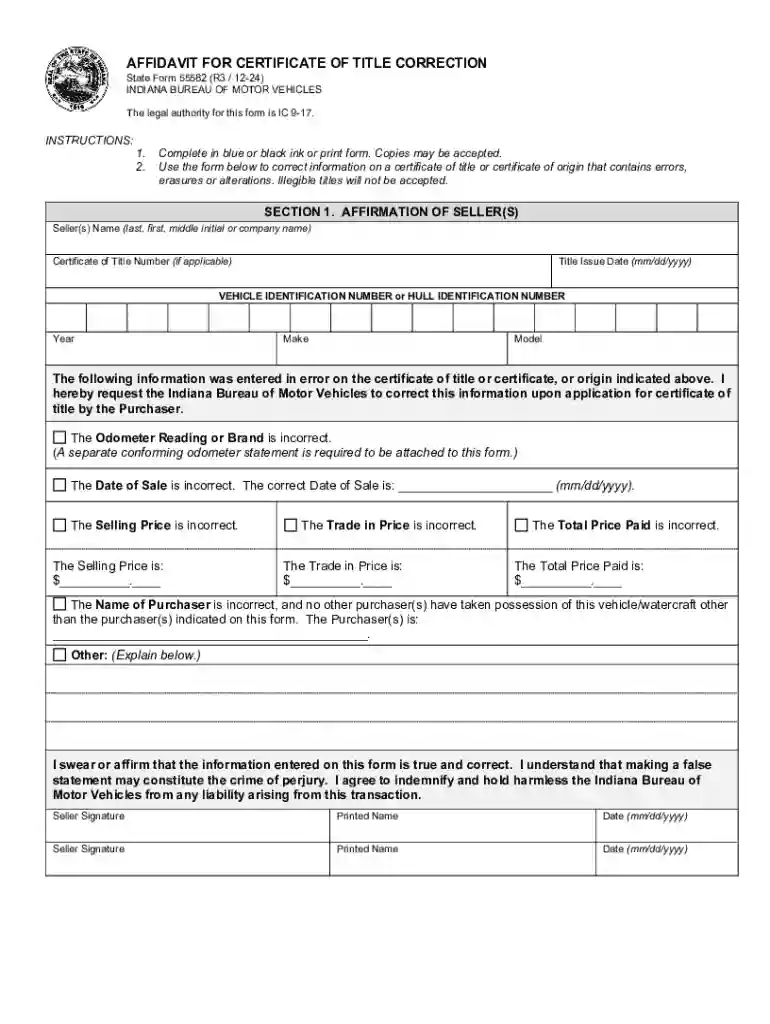 indiana affidavit Preview on Page 1