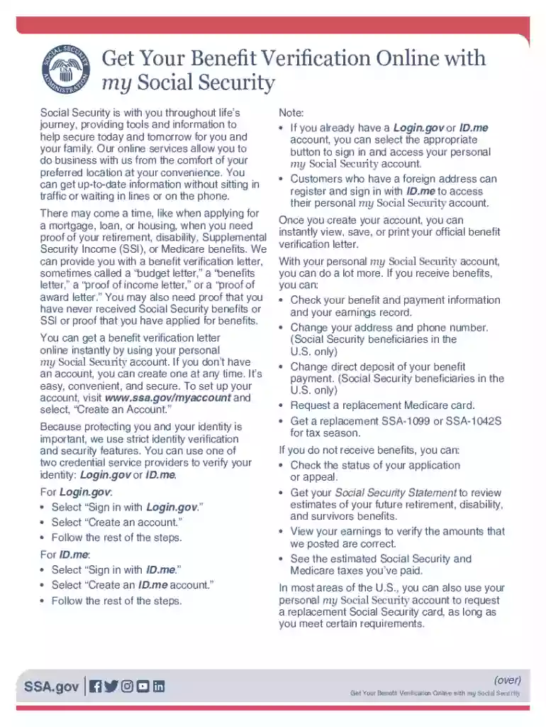 ssi benefits verification letter Preview on Page 1