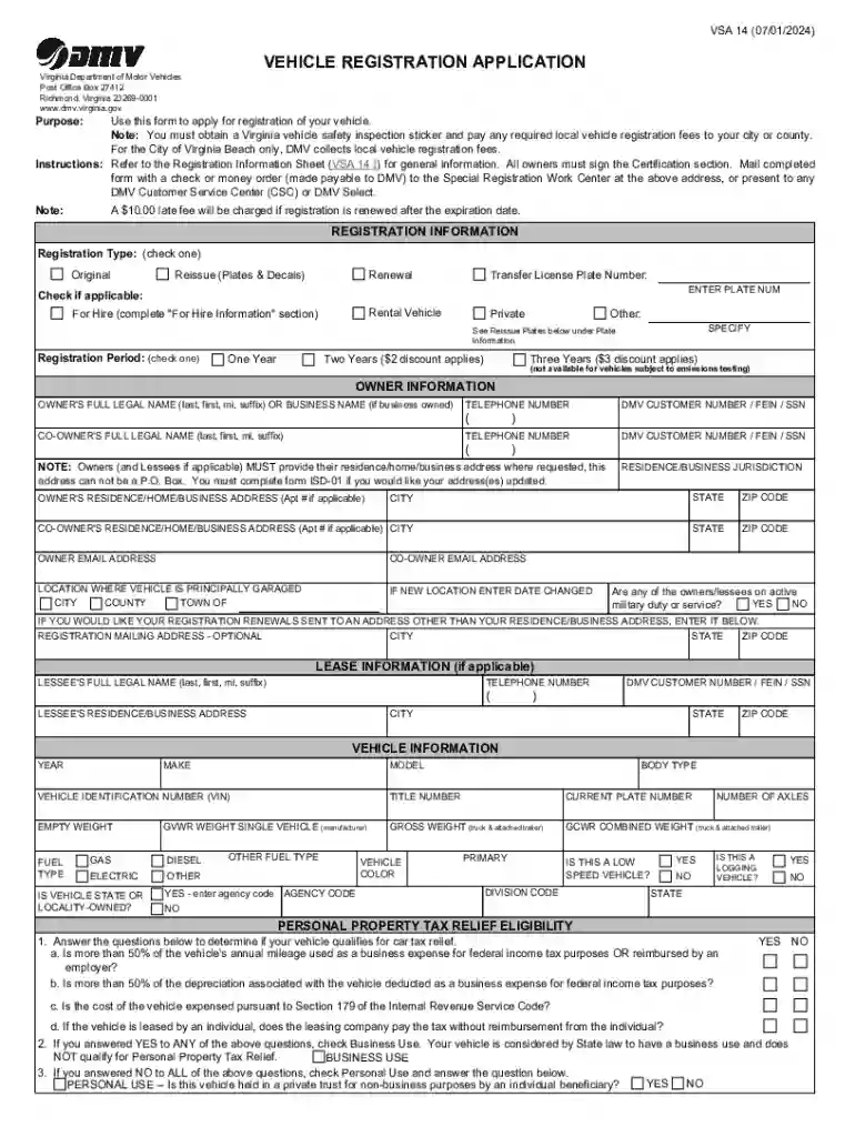 vehicle registration virginia Preview on Page 1