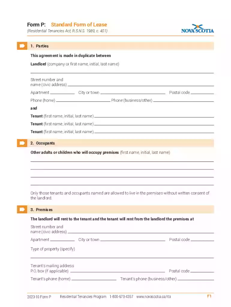 standard form of lease nova scotia Preview on Page 1