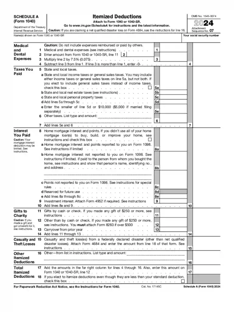 2024 schedule a Preview on Page 1