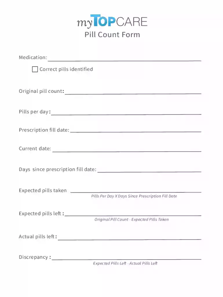 MyTopCare Pill-Count-Form Preview on Page 1