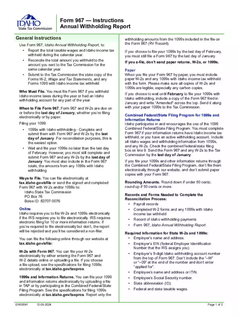 idaho 967 instructions Preview on Page 1