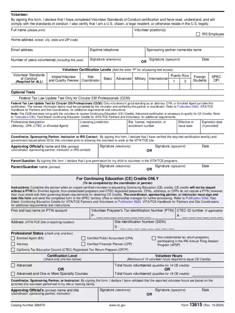 form 13615 Preview on Page 1