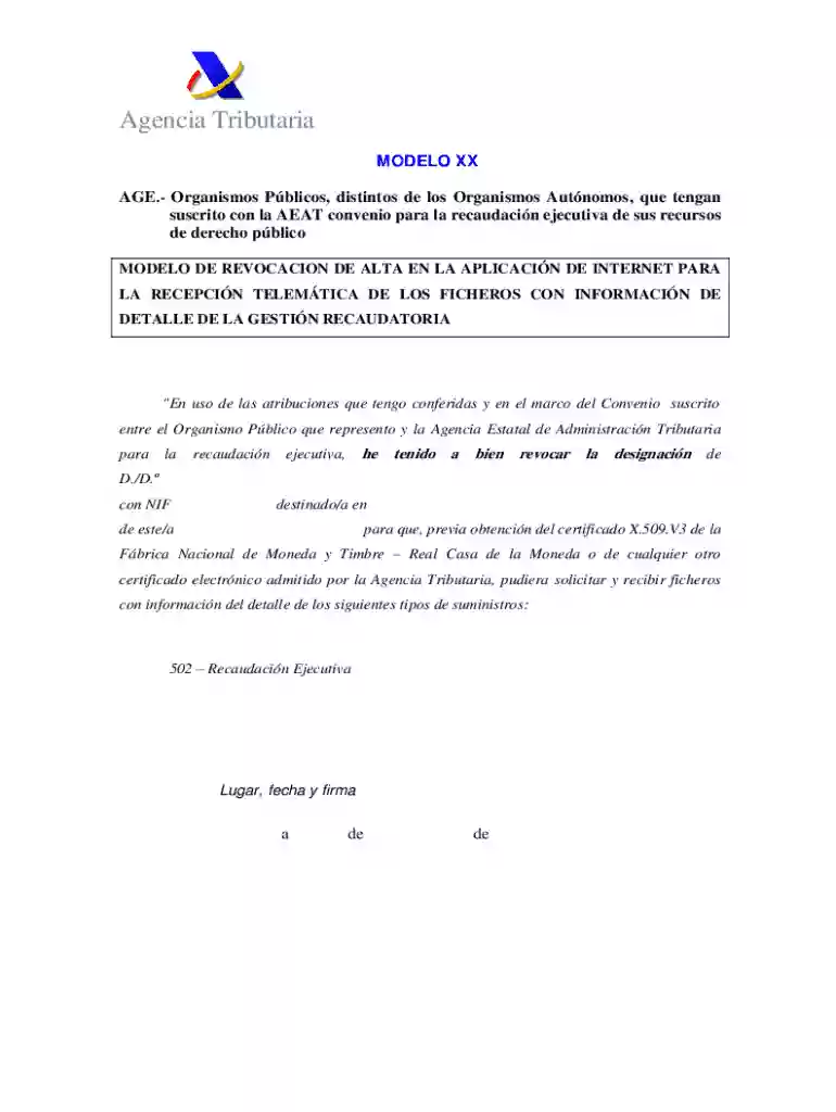 Modelo de baja en la aplicacin de Internet R E(348 KB - pdf) Preview on Page 1