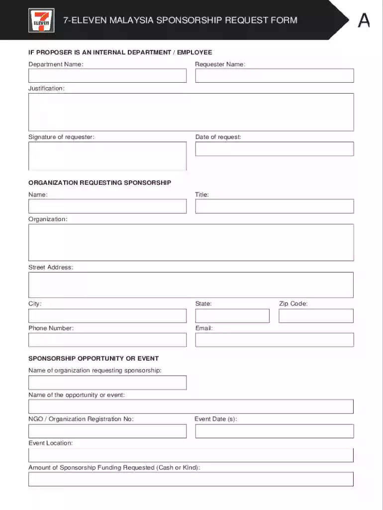 Sponsorship Request Form 230522PDF Preview on Page 1