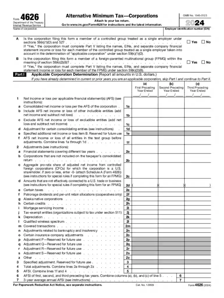 form 4626 Preview on Page 1