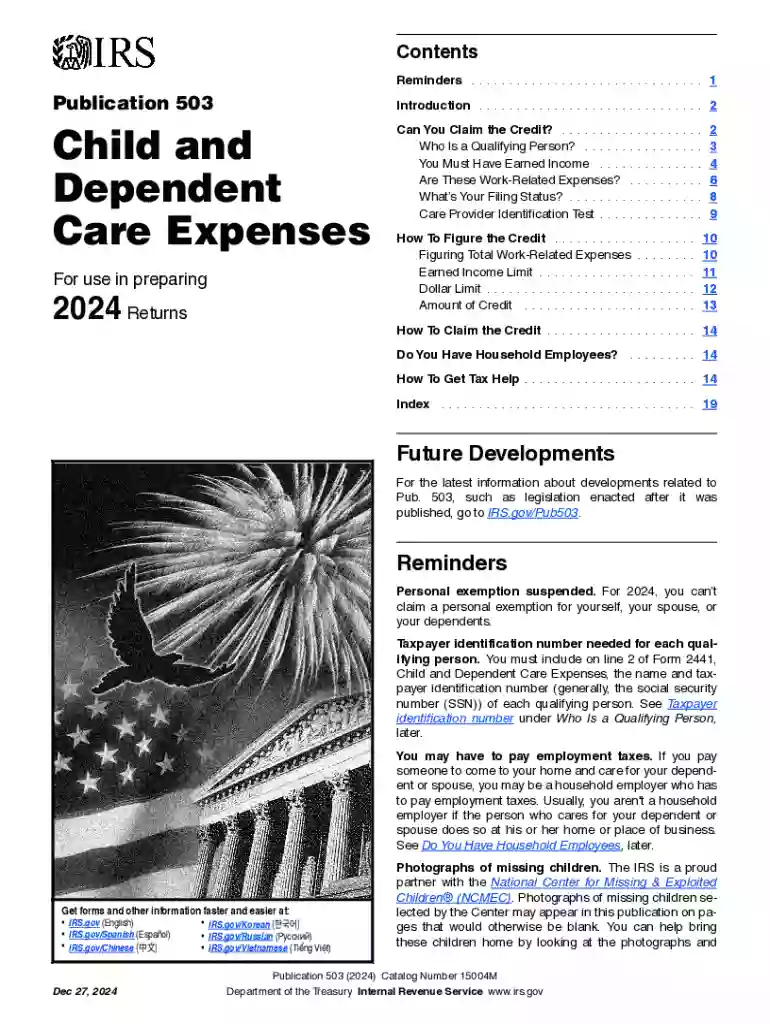 irs publication 503 Preview on Page 1