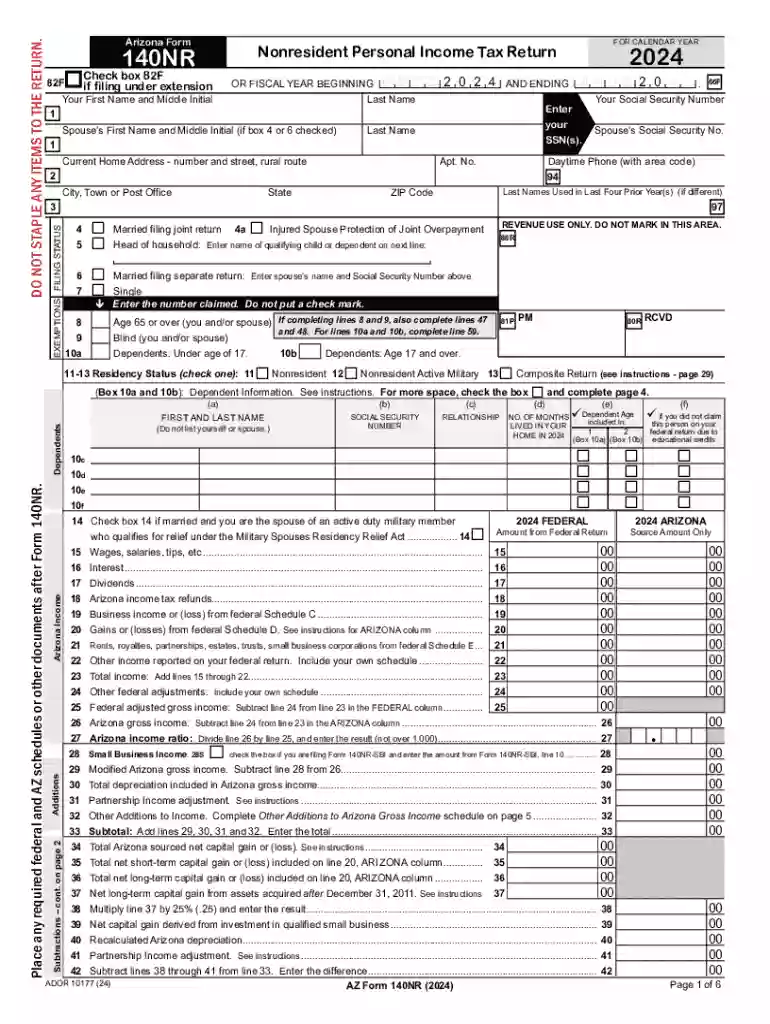 2024 New Jersey Resident Return, Form NJ-1040 Preview on Page 1