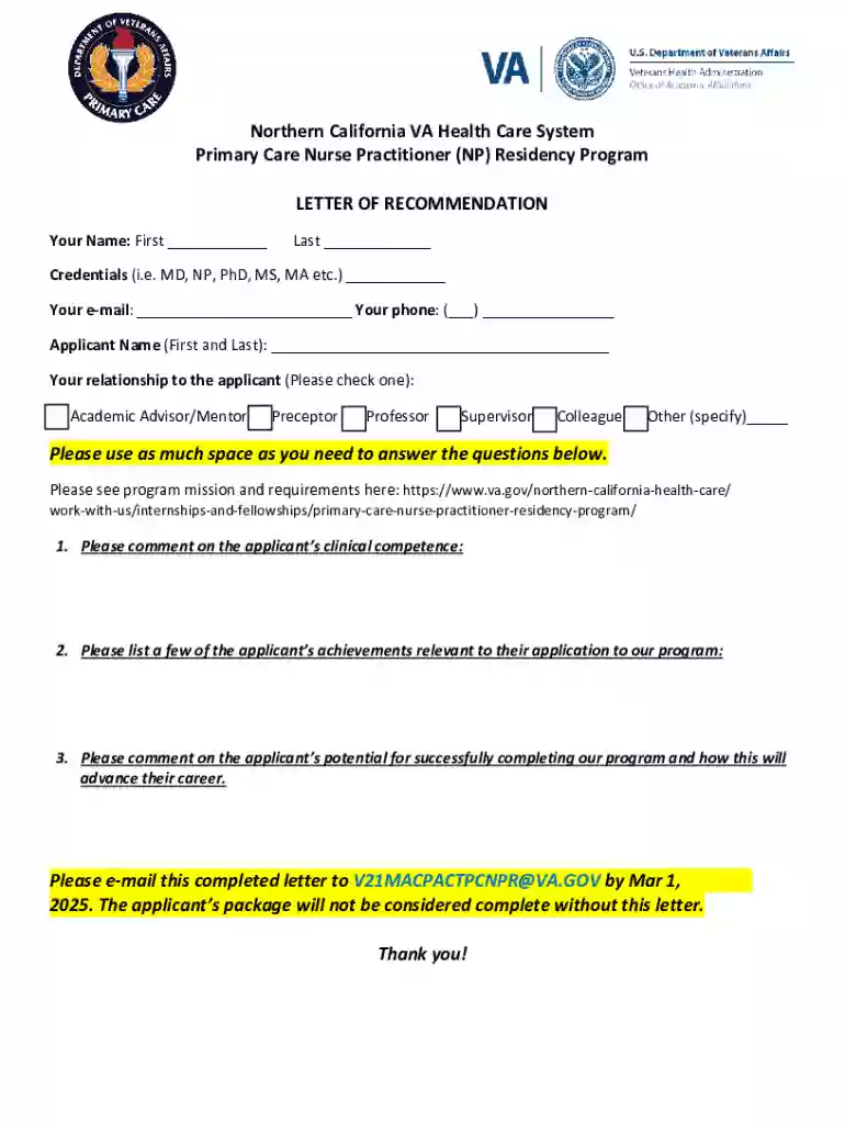 Primary Care Nurse Practitioner Residency Program Recommendation Preview on Page 1