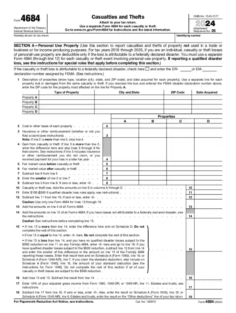 form 4684 Preview on Page 1