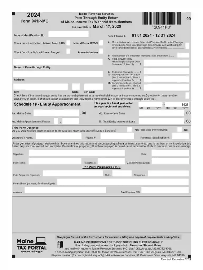 maine form 941p me Preview on Page 1