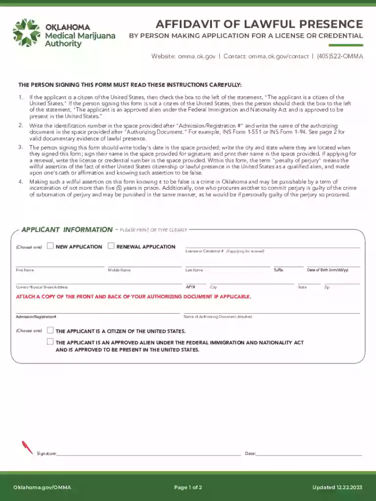 omma lawful presence Preview on Page 1