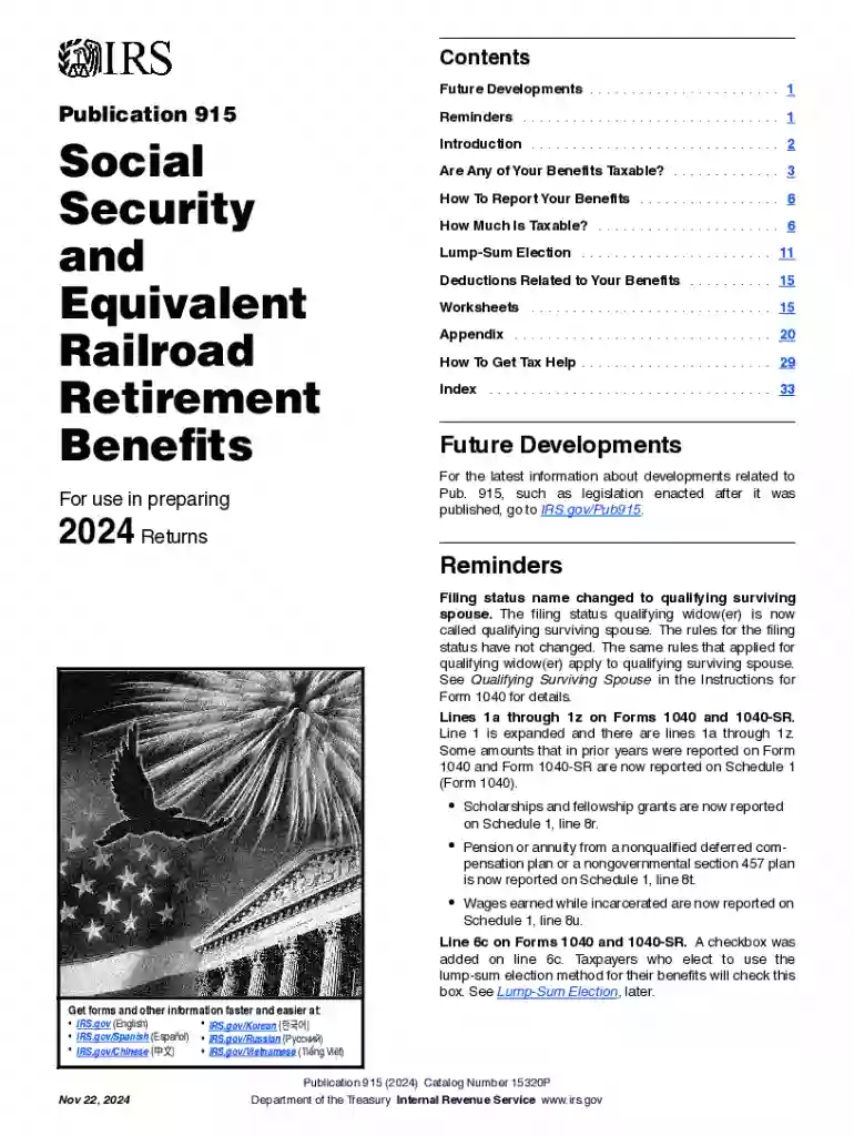2024 Publication 915 Preview on Page 1