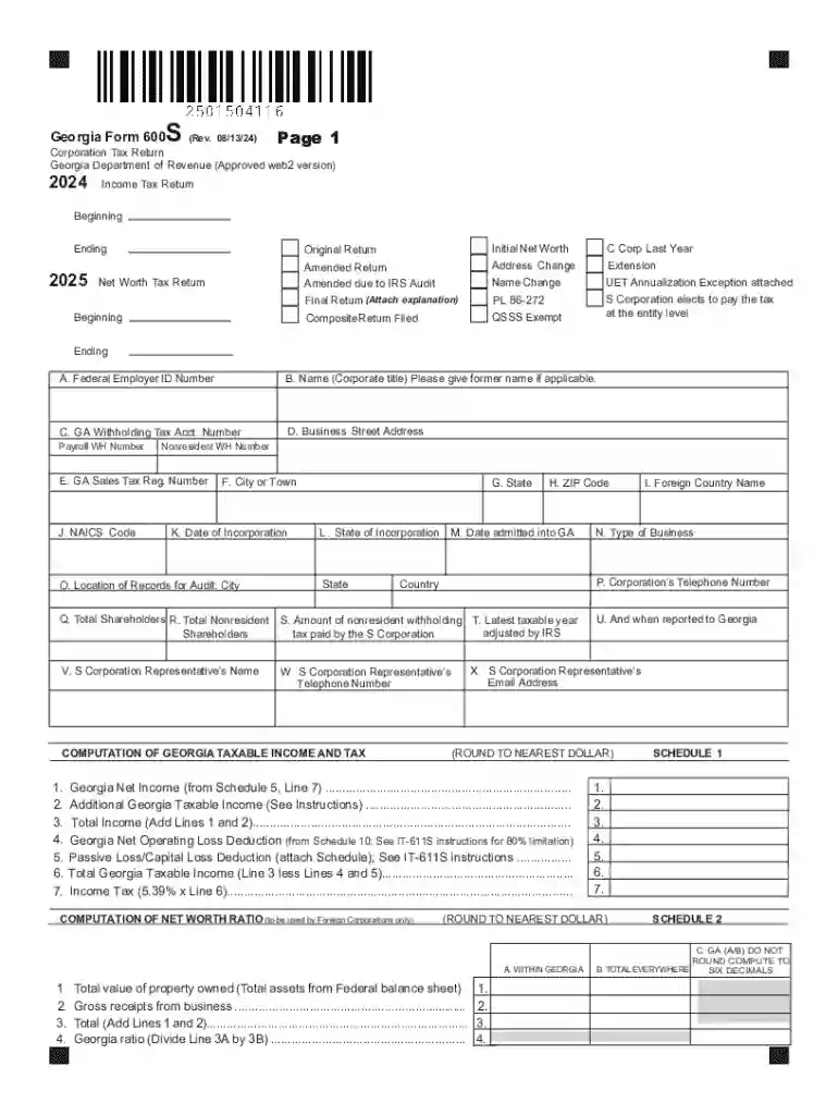 georgia form 600 instructions Preview on Page 1