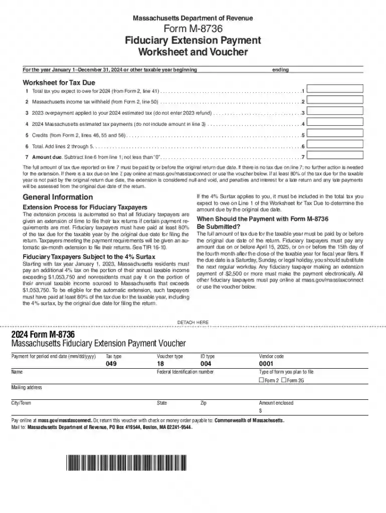 massachusetts m 8736 form Preview on Page 1