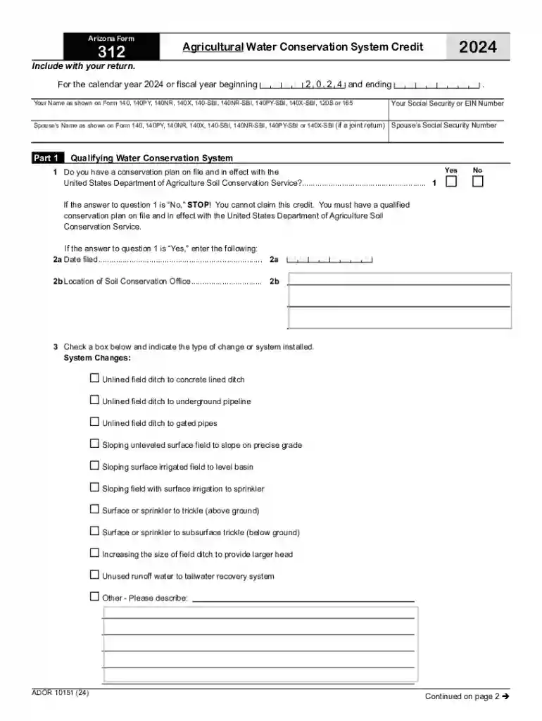 Arizona Form 312 Preview on Page 1